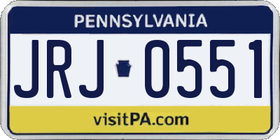 PA license plate JRJ0551