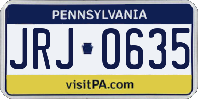PA license plate JRJ0635