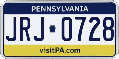 PA license plate JRJ0728