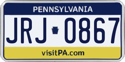 PA license plate JRJ0867
