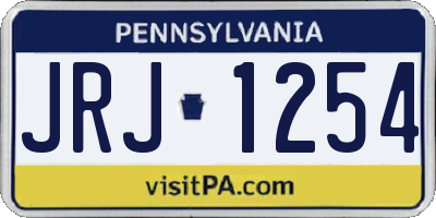 PA license plate JRJ1254