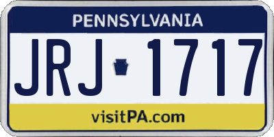 PA license plate JRJ1717