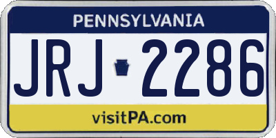 PA license plate JRJ2286