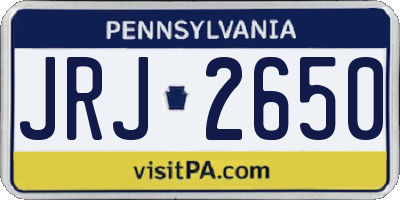PA license plate JRJ2650