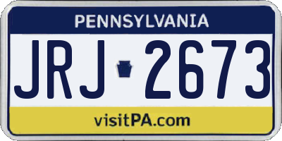 PA license plate JRJ2673