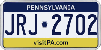 PA license plate JRJ2702