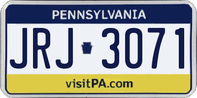 PA license plate JRJ3071