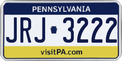 PA license plate JRJ3222