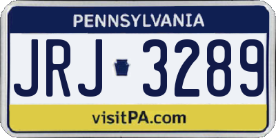 PA license plate JRJ3289