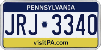 PA license plate JRJ3340