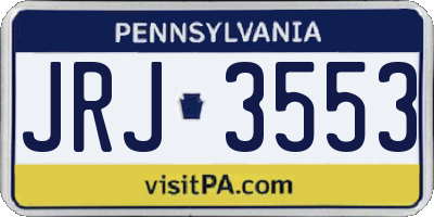 PA license plate JRJ3553