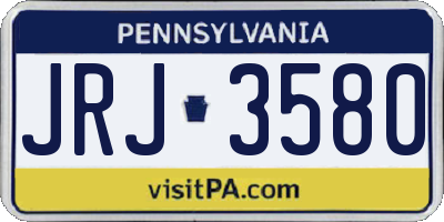 PA license plate JRJ3580