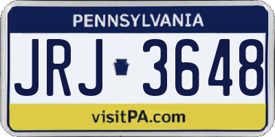 PA license plate JRJ3648