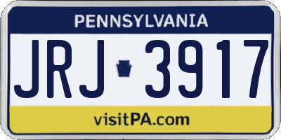 PA license plate JRJ3917