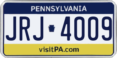 PA license plate JRJ4009