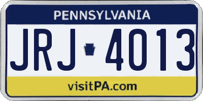 PA license plate JRJ4013