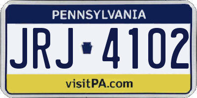 PA license plate JRJ4102