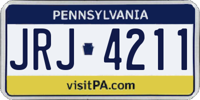 PA license plate JRJ4211