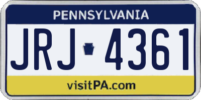 PA license plate JRJ4361