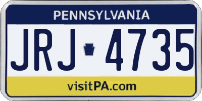 PA license plate JRJ4735
