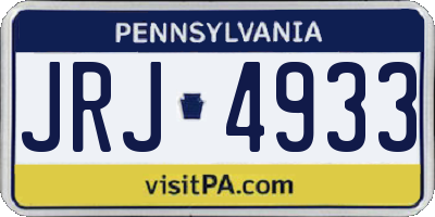 PA license plate JRJ4933