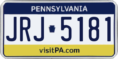 PA license plate JRJ5181