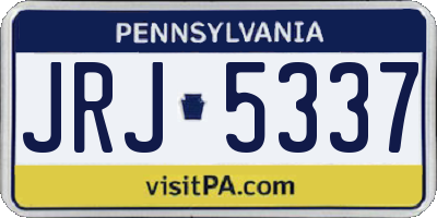 PA license plate JRJ5337