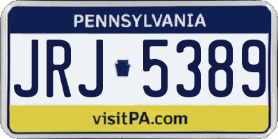 PA license plate JRJ5389