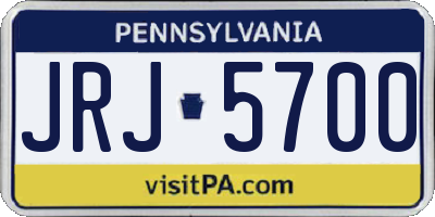 PA license plate JRJ5700