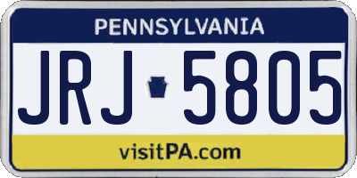 PA license plate JRJ5805