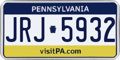 PA license plate JRJ5932