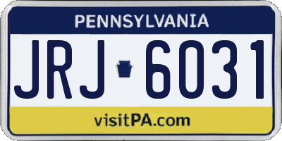 PA license plate JRJ6031