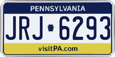 PA license plate JRJ6293