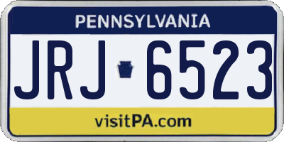PA license plate JRJ6523