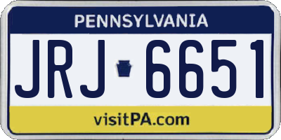 PA license plate JRJ6651