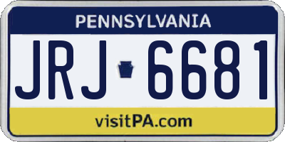 PA license plate JRJ6681
