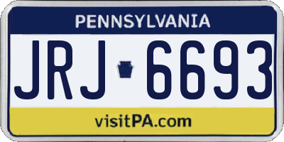PA license plate JRJ6693