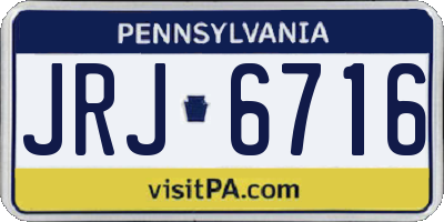 PA license plate JRJ6716