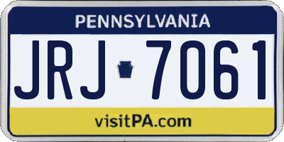 PA license plate JRJ7061