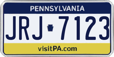 PA license plate JRJ7123