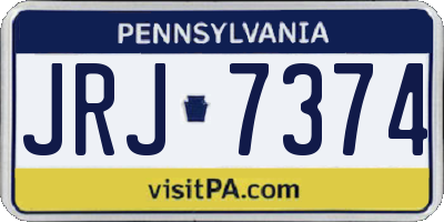 PA license plate JRJ7374