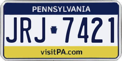PA license plate JRJ7421