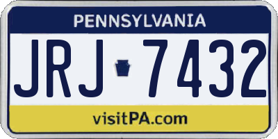 PA license plate JRJ7432
