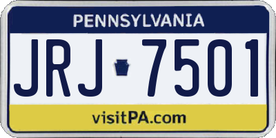 PA license plate JRJ7501