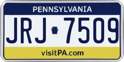 PA license plate JRJ7509