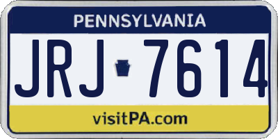 PA license plate JRJ7614