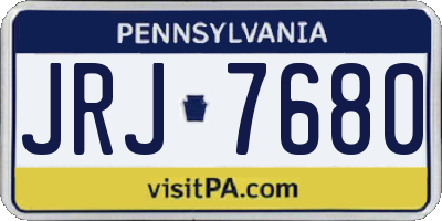 PA license plate JRJ7680