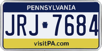 PA license plate JRJ7684
