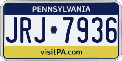 PA license plate JRJ7936