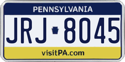 PA license plate JRJ8045